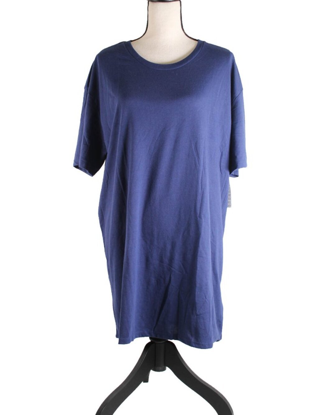 LuLaRoe Hudson Tee 2XL NWT Blue Tunic Longline Short Sleeve Soft Top
